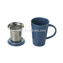 tea mug with stainless steel filter and lid